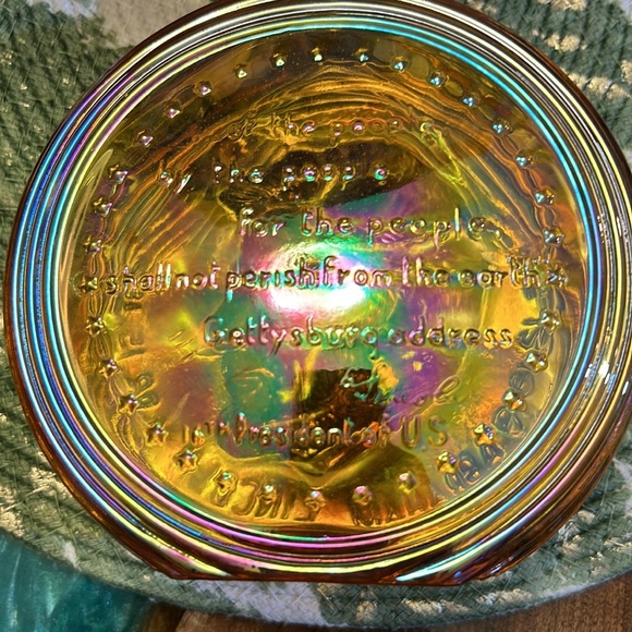 Wheaton NJ 1st Ed Abraham Lincoln Carnival Glass Bottle President Gettysburg - Picture 5 of 8